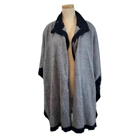 40% off! Banana Republic women's knit poncho cape top size m/l black gray - Picture 1 of 5